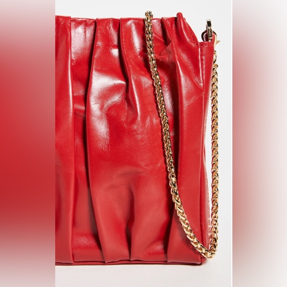 Elleme Square Leather Vague Crossbody Bag in Sangria Made in Italy - Picture 5 of 6